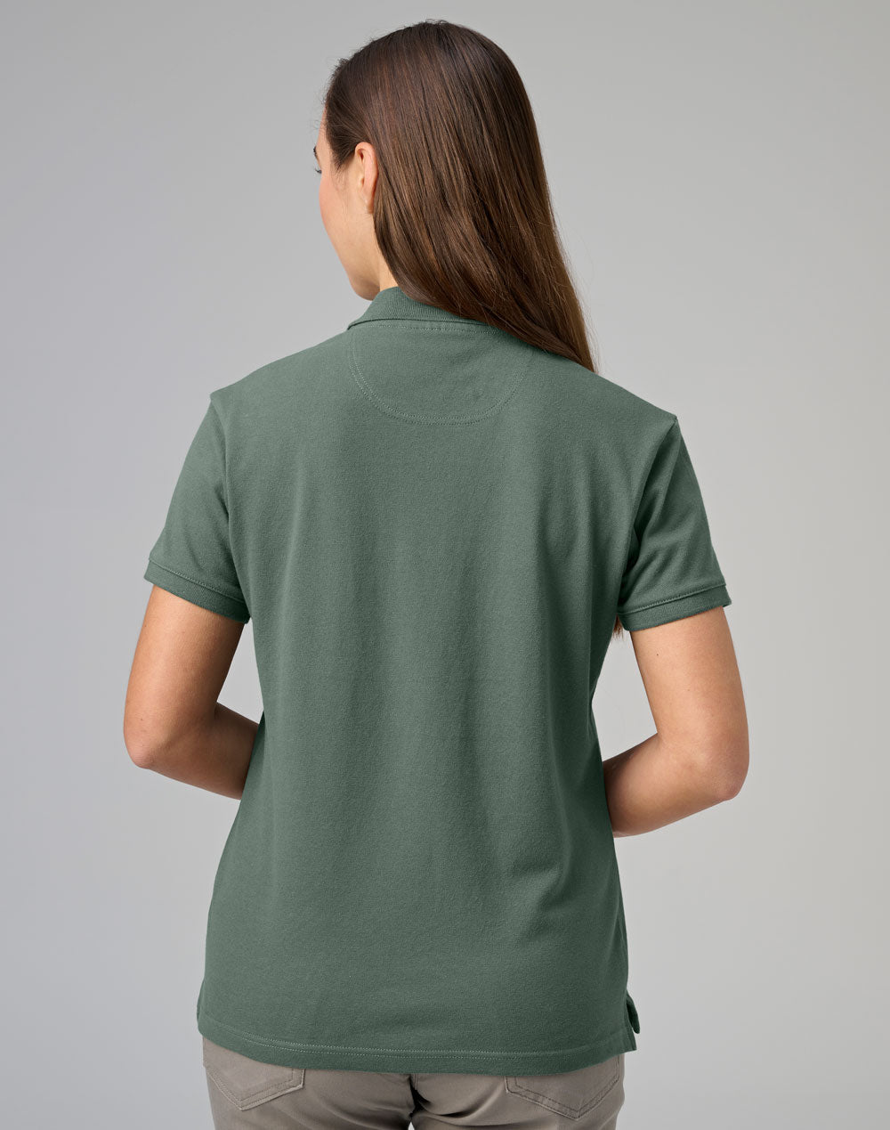 Darling Harbour Polo Ladies - Earth Green - Back