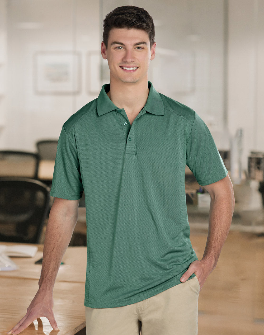 Lucky Bamboo Polo Men's - Mineral Green - View