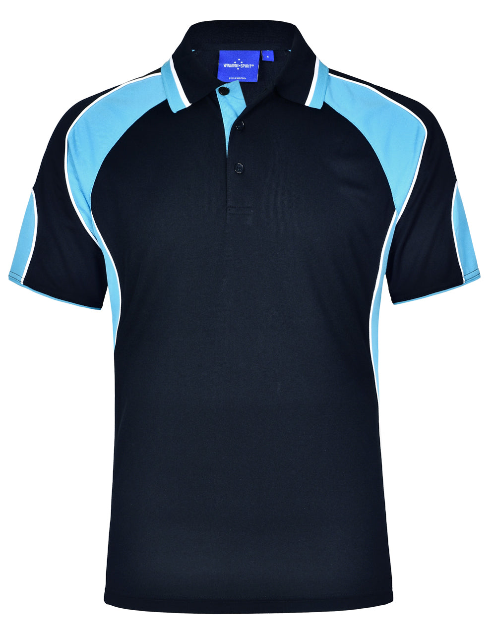 Alliance Polo Men's - Navy/Aqua Blue - Front