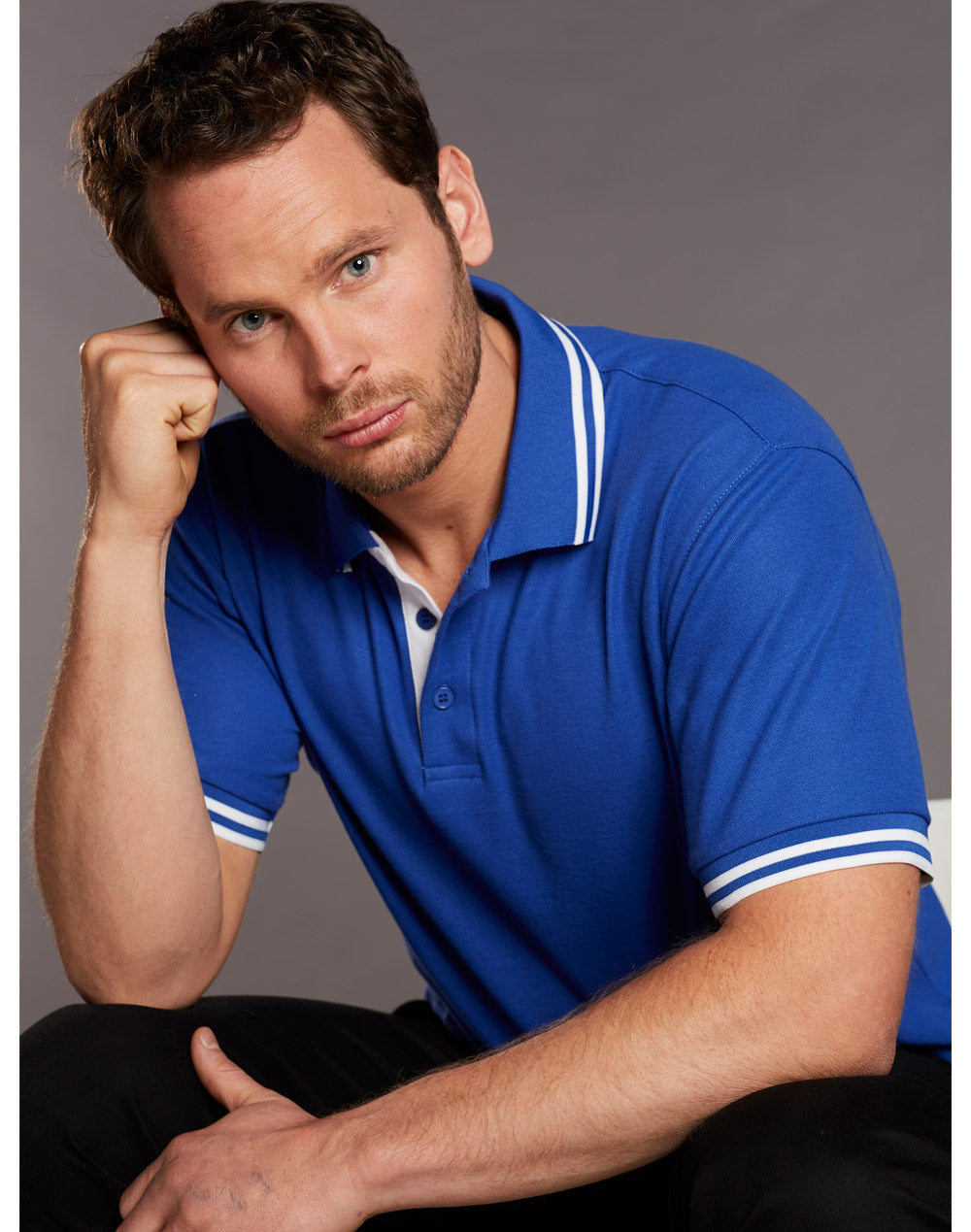 Grace Polo Men's - Royal/White - Model
