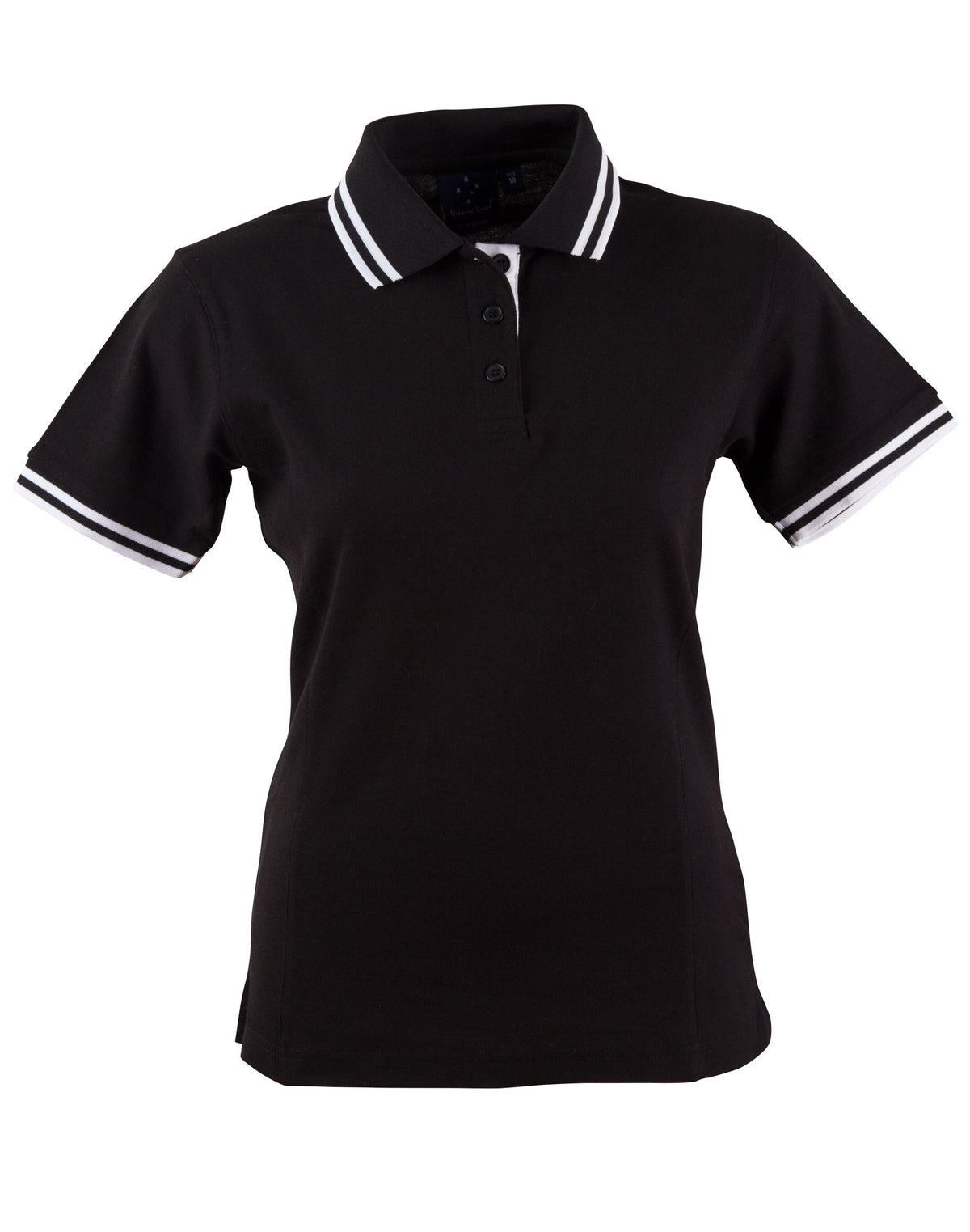 Grace Polo Women's - Black/White - Front