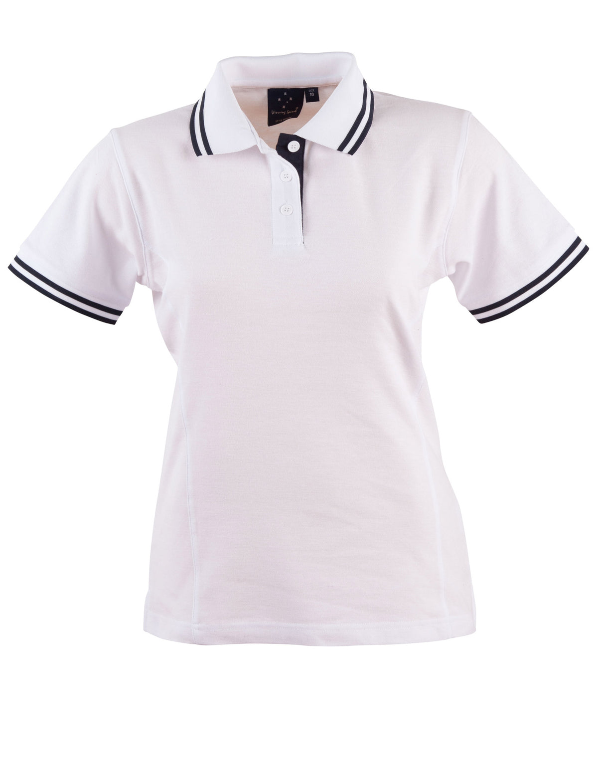 Grace Polo Women's - White/Navy - Front