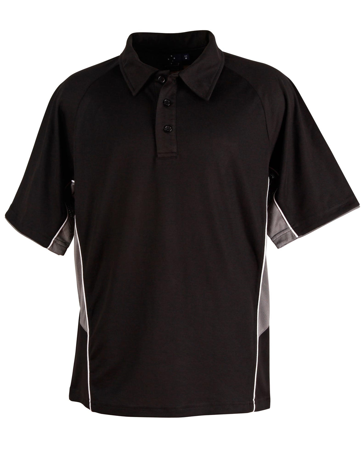 Statesman Polo Men's - Black/White/Grey - Front