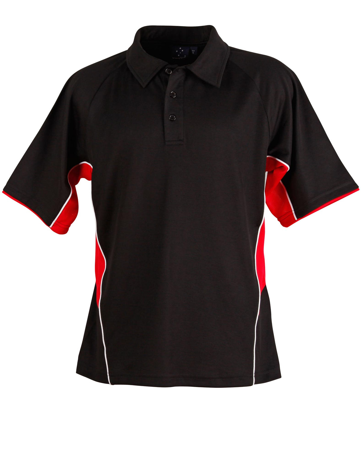 Statesman Polo Men's - Black/White/Red - Front