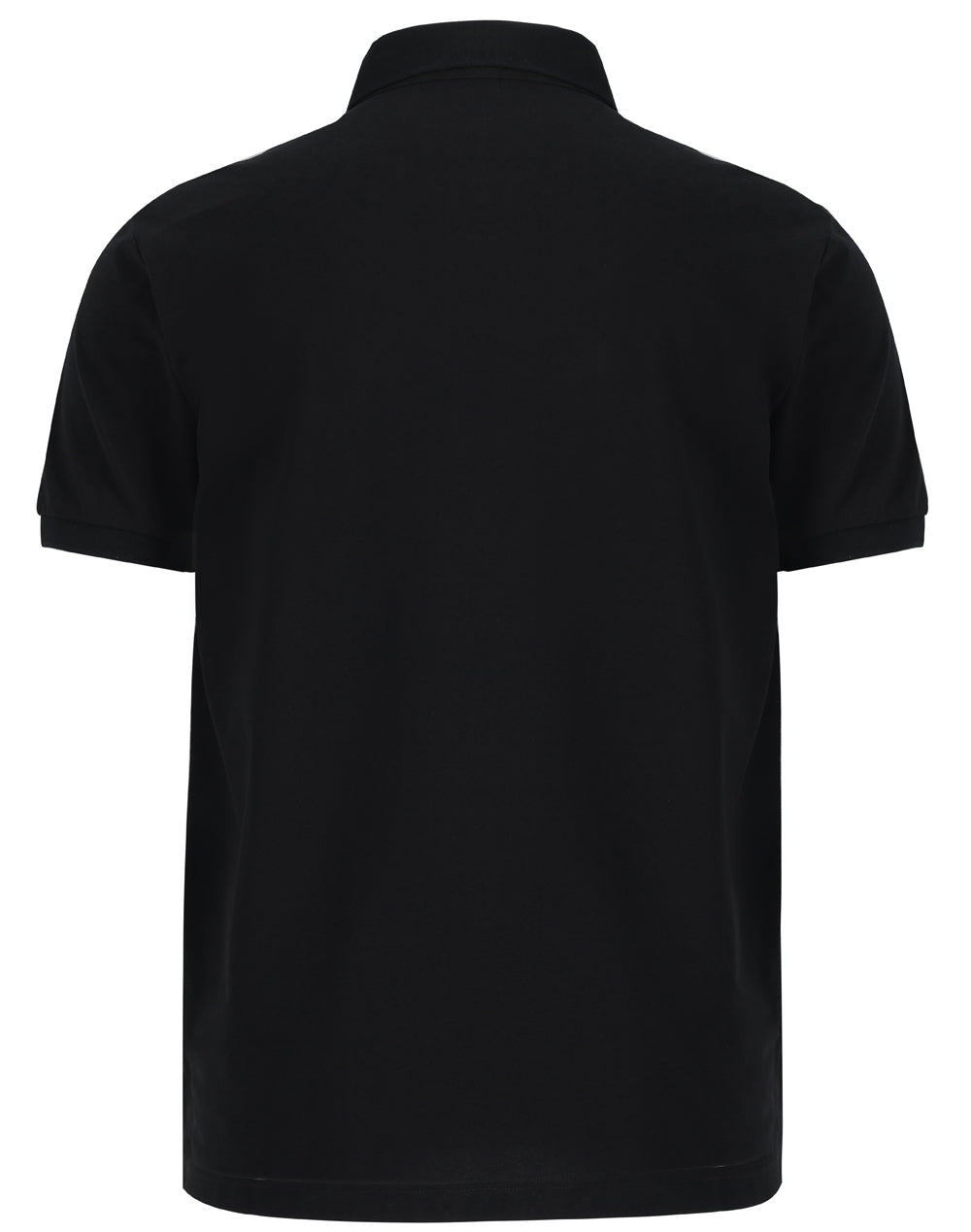 Mens Ultrafine Cotton Pique Short Sleeve Polo - Black - Back