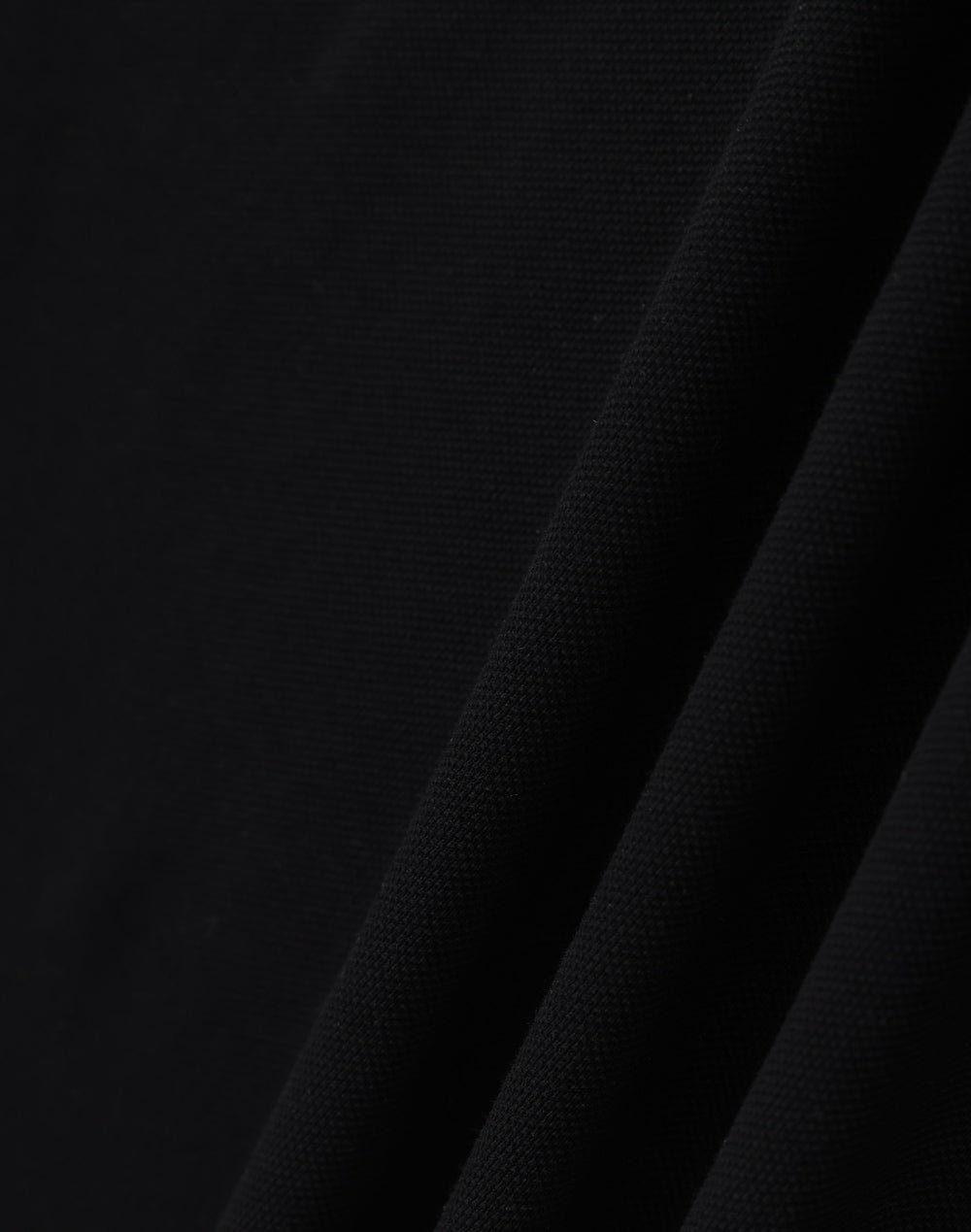 Mens Ultrafine Cotton Pique Short Sleeve Polo - Black - Fabric