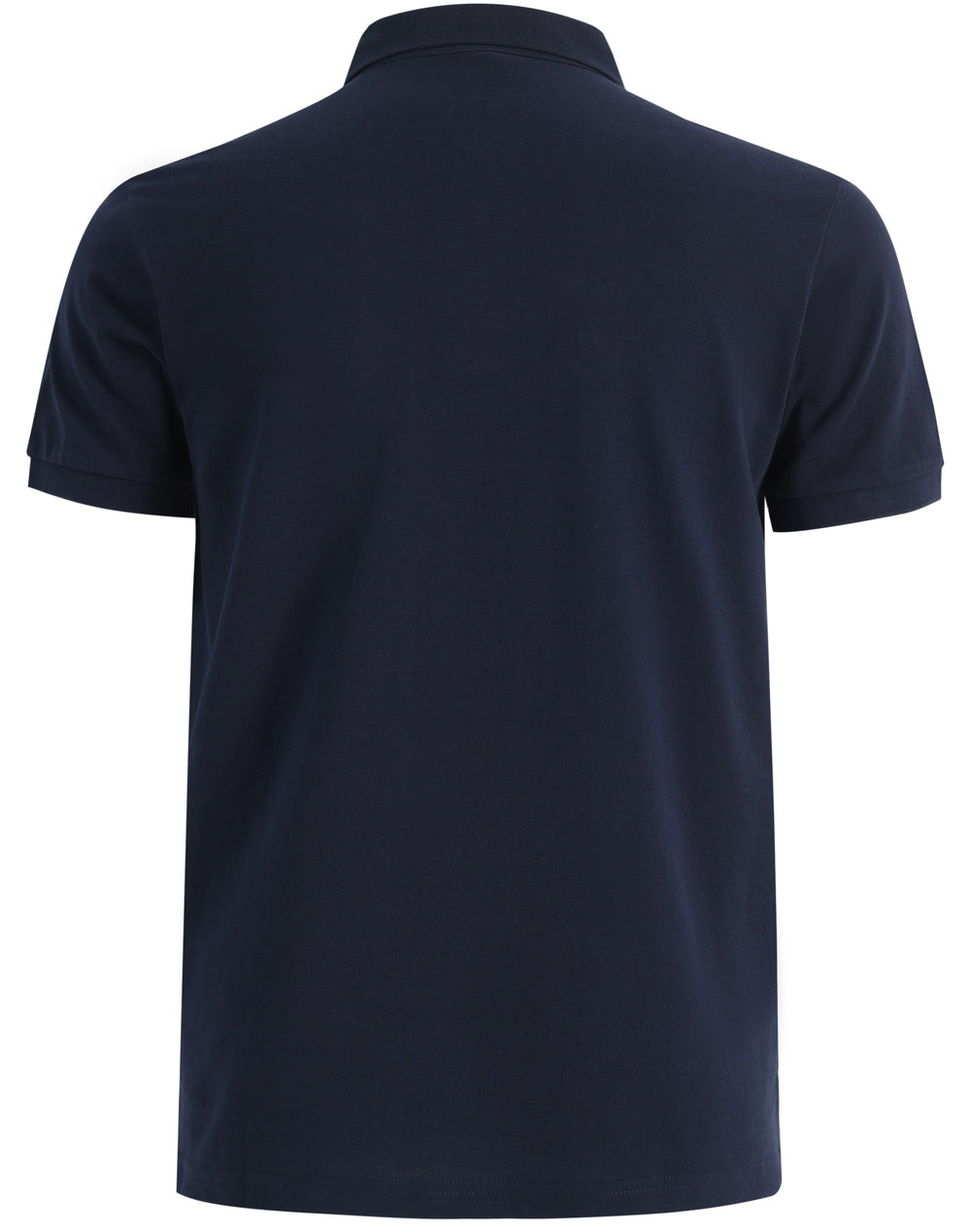 Mens Ultrafine Cotton Pique Short Sleeve Polo - Navy - Back