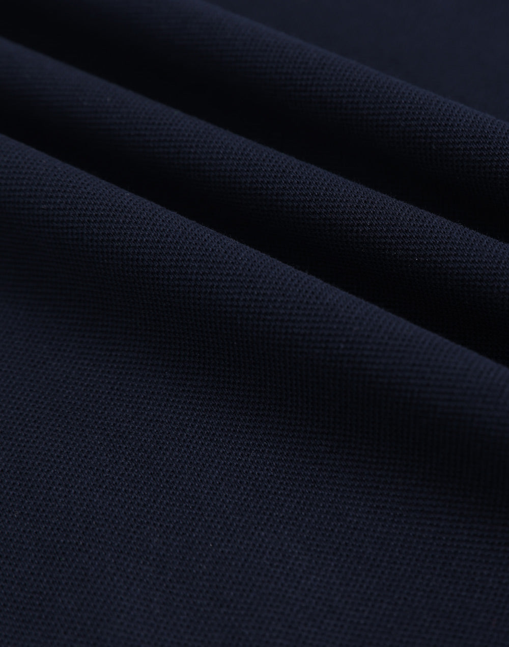Mens Ultrafine Cotton Pique Short Sleeve Polo - Navy - Fabric