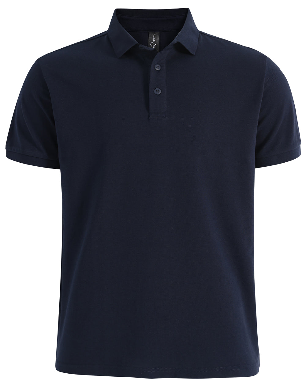 Mens Ultrafine Cotton Pique Short Sleeve Polo - Navy - Front