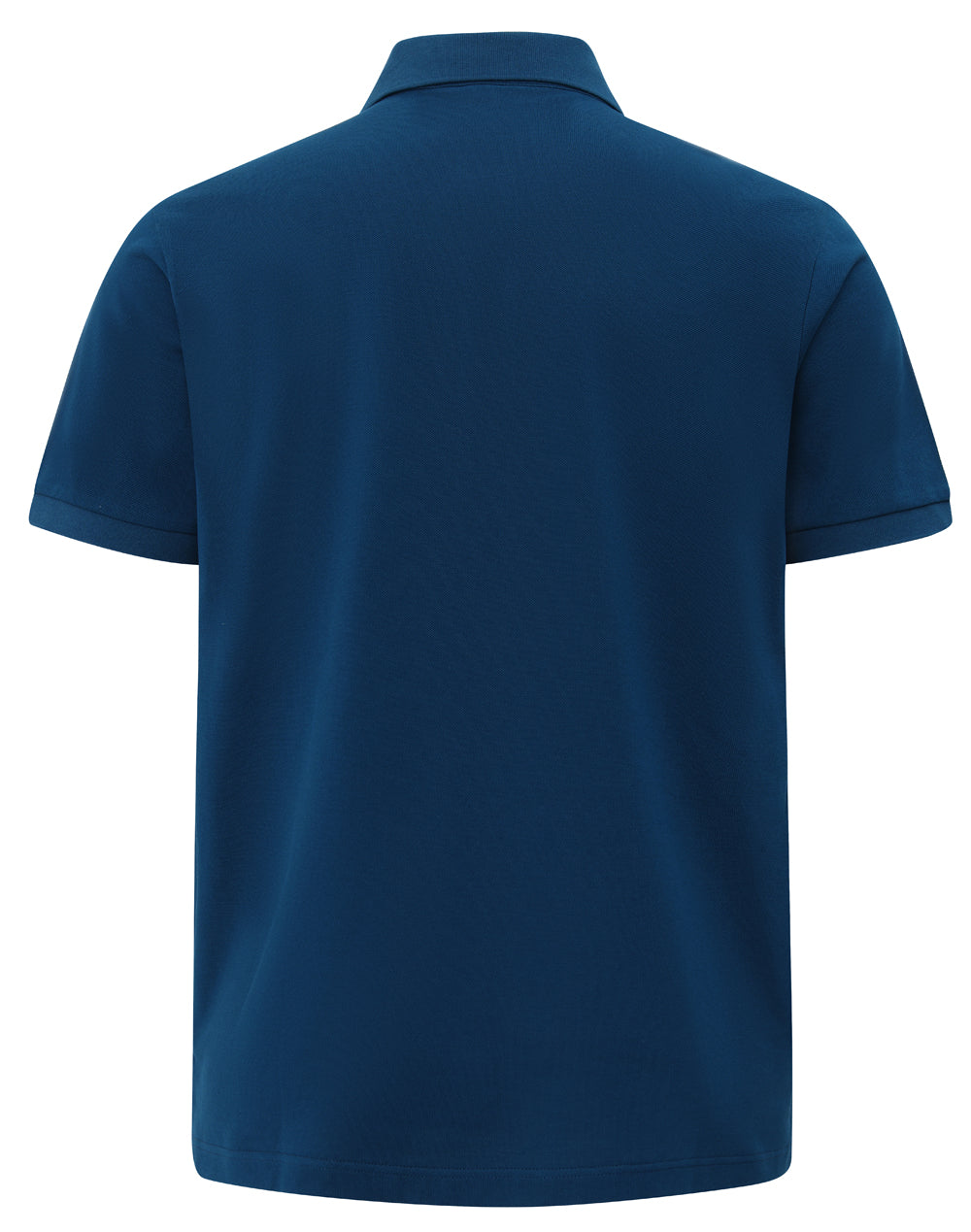 Mens Ultrafine Cotton Pique Short Sleeve Polo - Ocean Blue - Back