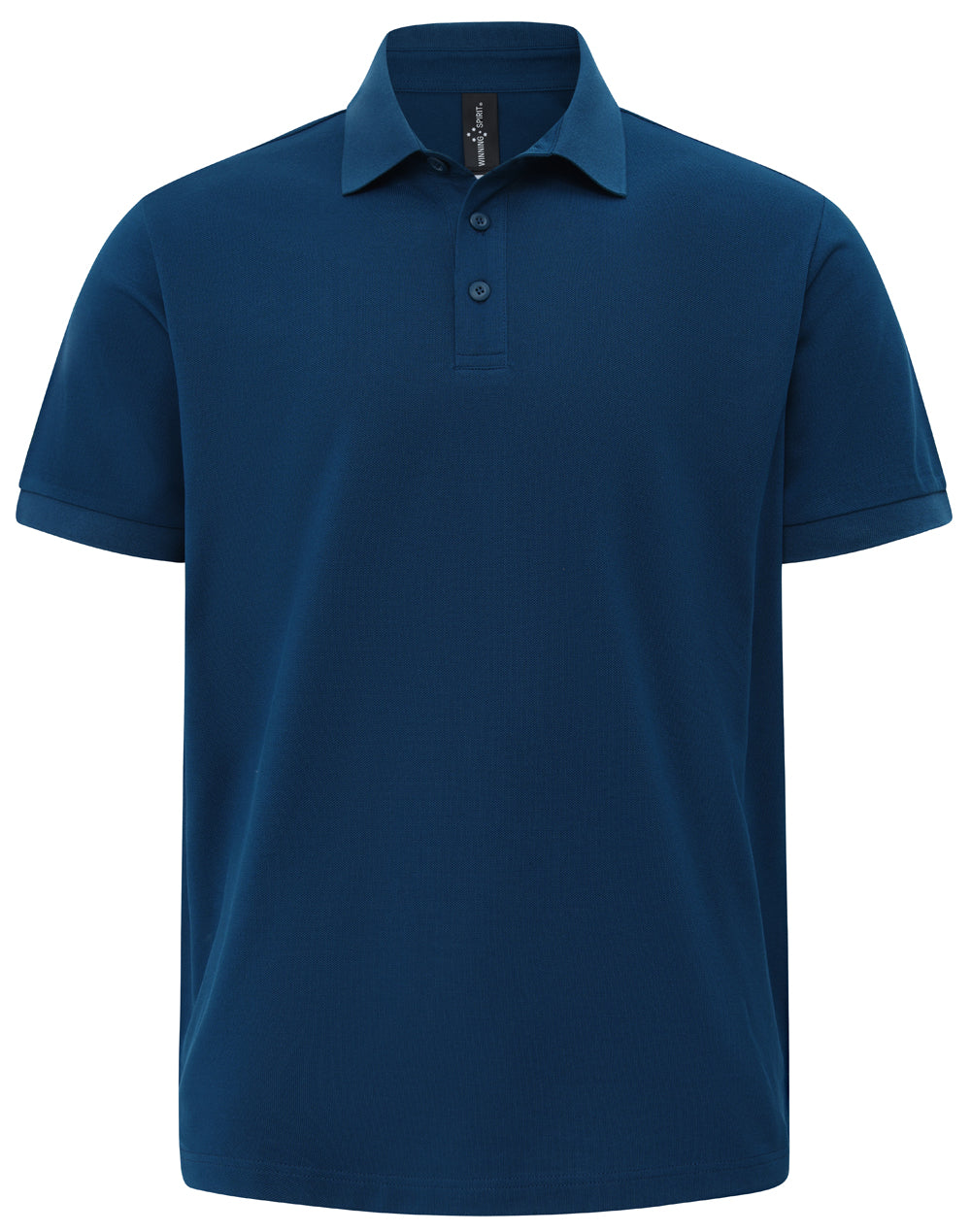 Mens Ultrafine Cotton Pique Short Sleeve Polo - Ocean Blue - Front