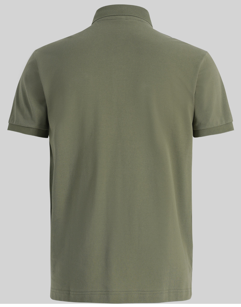 Mens Ultrafine Cotton Pique Short Sleeve Polo - Olive Green - Back
