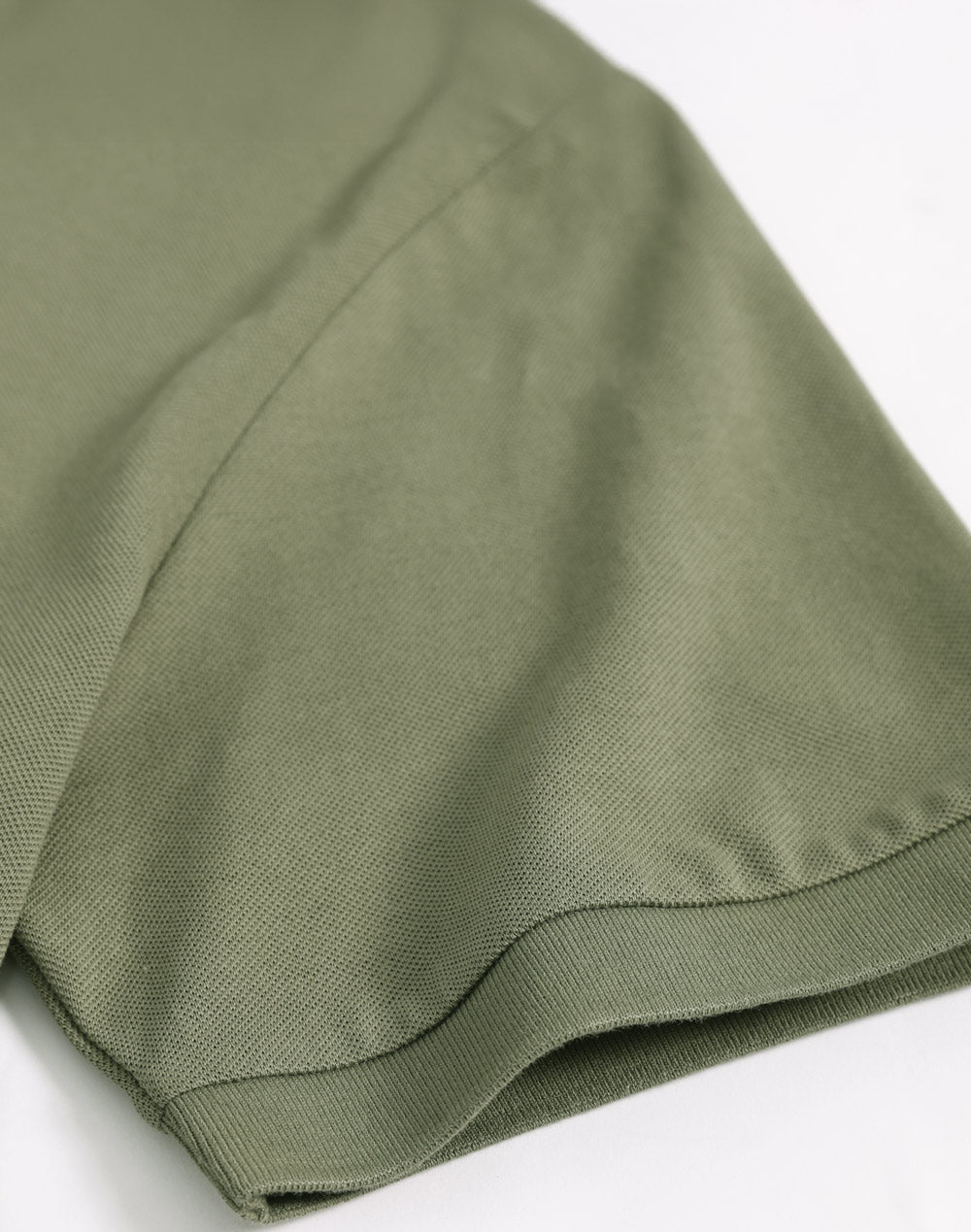 Mens Ultrafine Cotton Pique Short Sleeve Polo - Olive Green - View