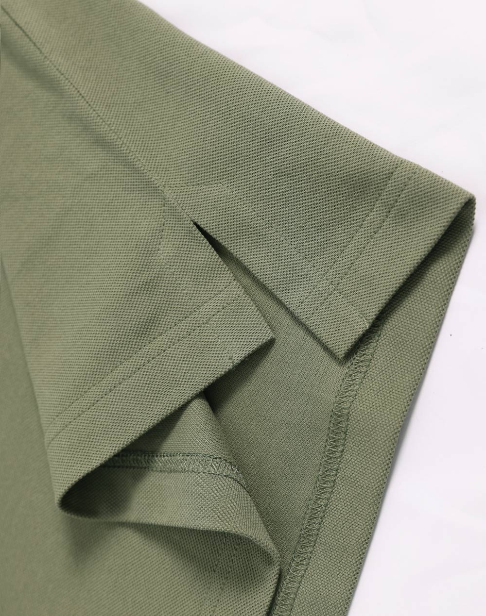 Mens Ultrafine Cotton Pique Short Sleeve Polo - Olive Green - View