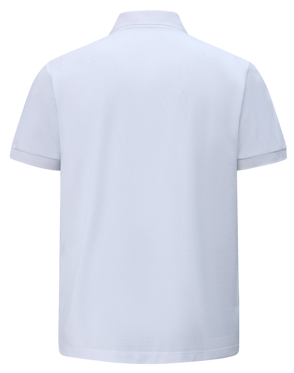 Mens Ultrafine Cotton Pique Short Sleeve Polo - White - Back