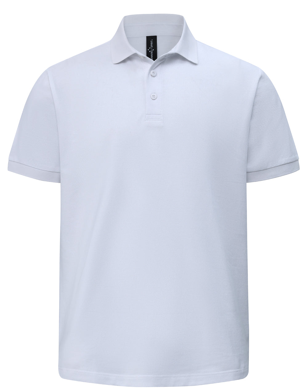 Mens Ultrafine Cotton Pique Short Sleeve Polo - White - Front