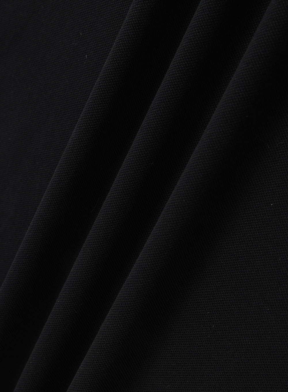 Ladies Ultrafine Cotton Pique Short Sleeve Polo - Black - Fabric