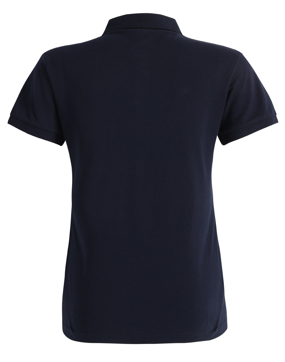 Ladies Ultrafine Cotton Pique Short Sleeve Polo - Navy - Back