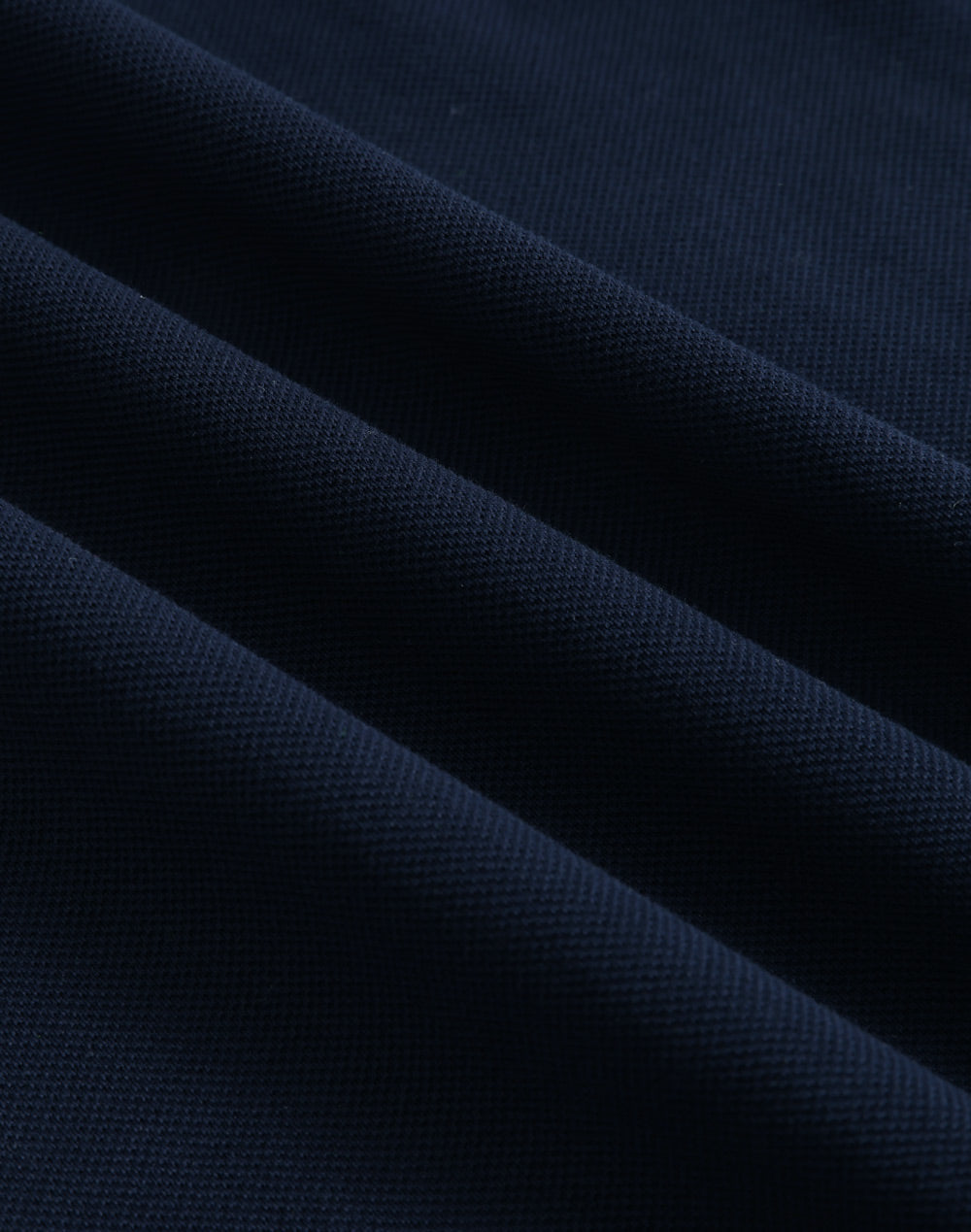 Ladies Ultrafine Cotton Pique Short Sleeve Polo - Navy - Fabric