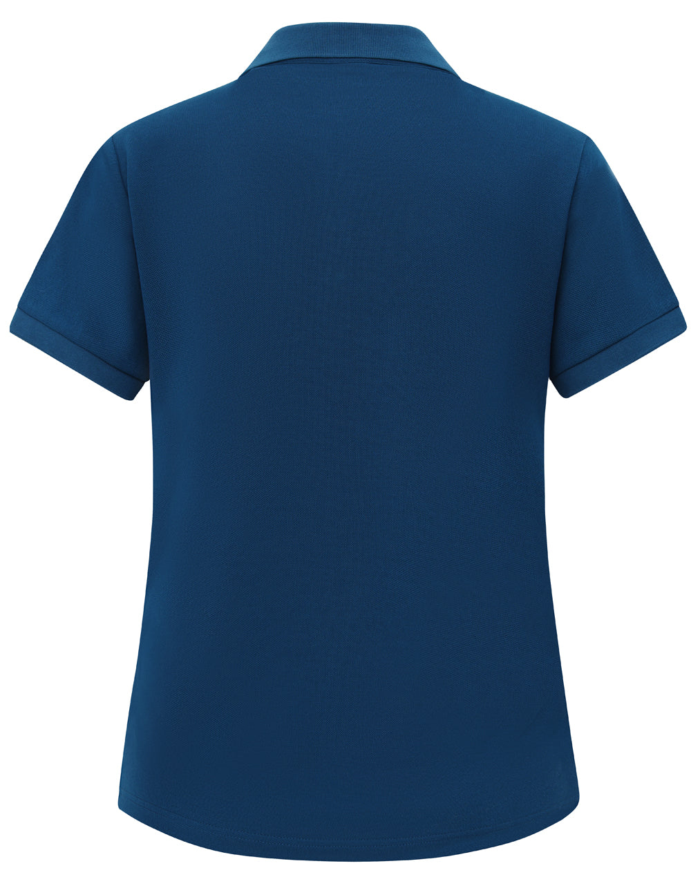 Ladies Ultrafine Cotton Pique Short Sleeve Polo - Ocean Blue - Back
