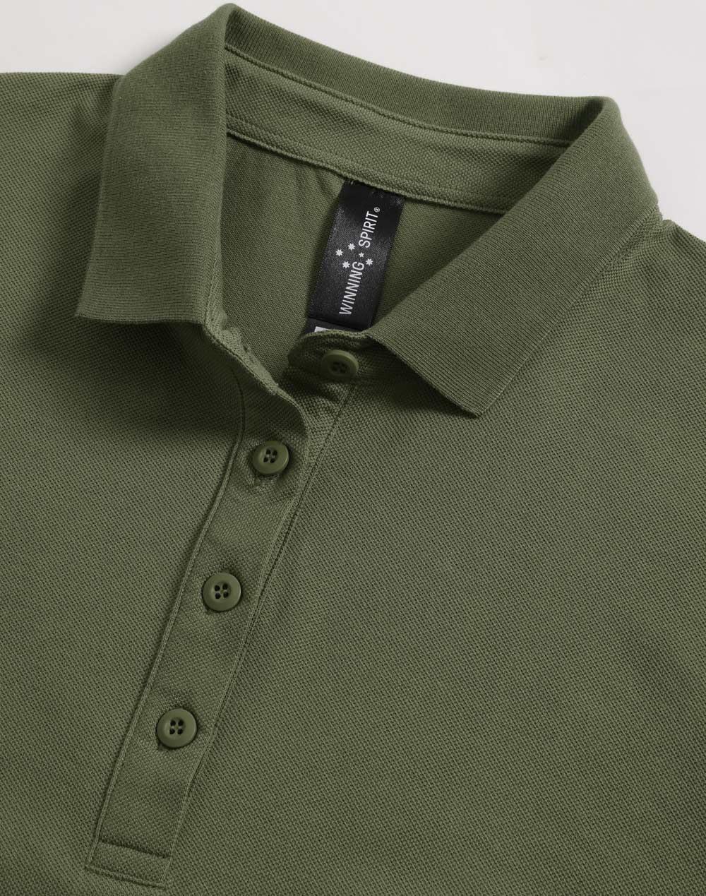 Ladies Ultrafine Cotton Pique Short Sleeve Polo - Olive Green - View