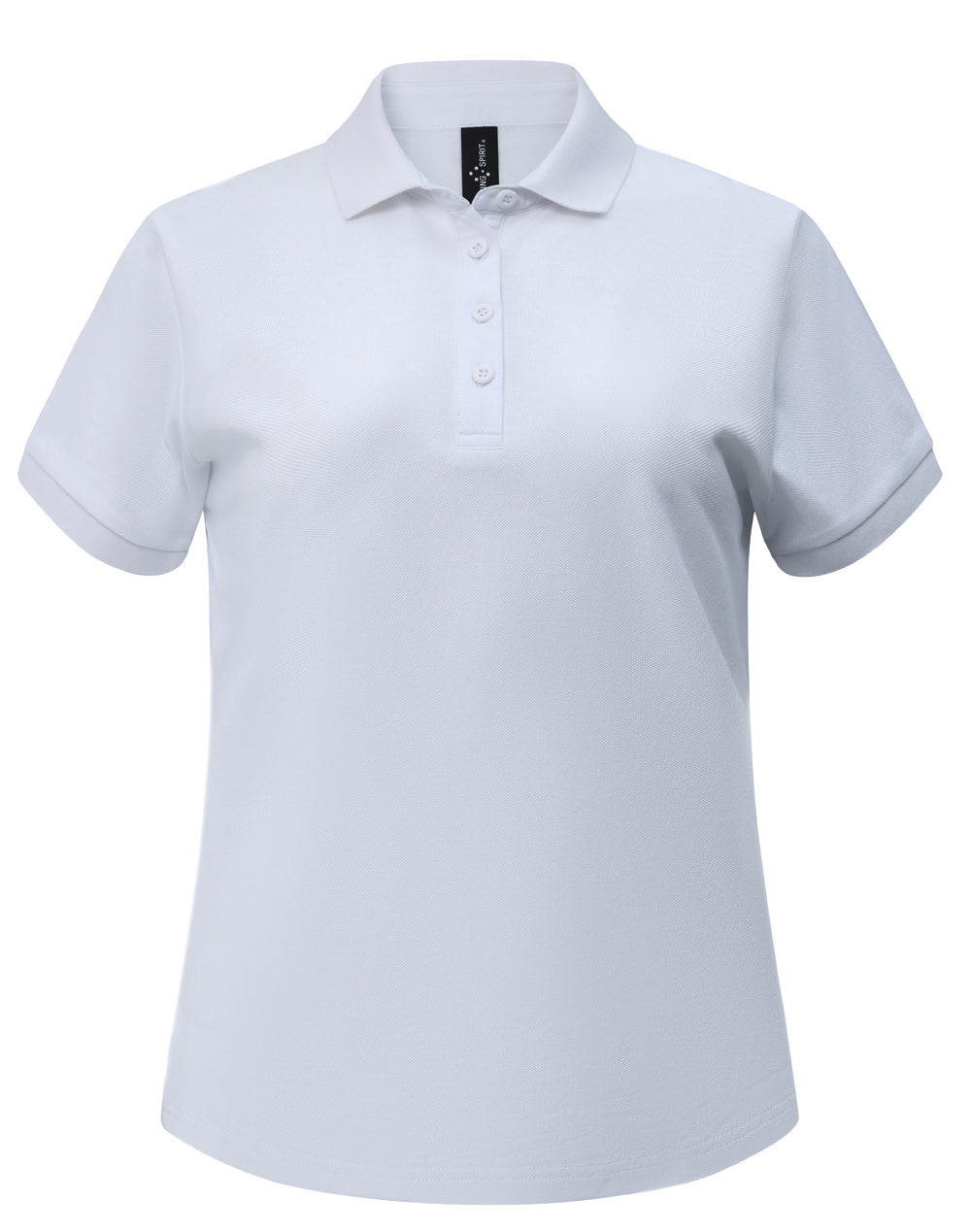 Ladies Ultrafine Cotton Pique Short Sleeve Polo - White - Front