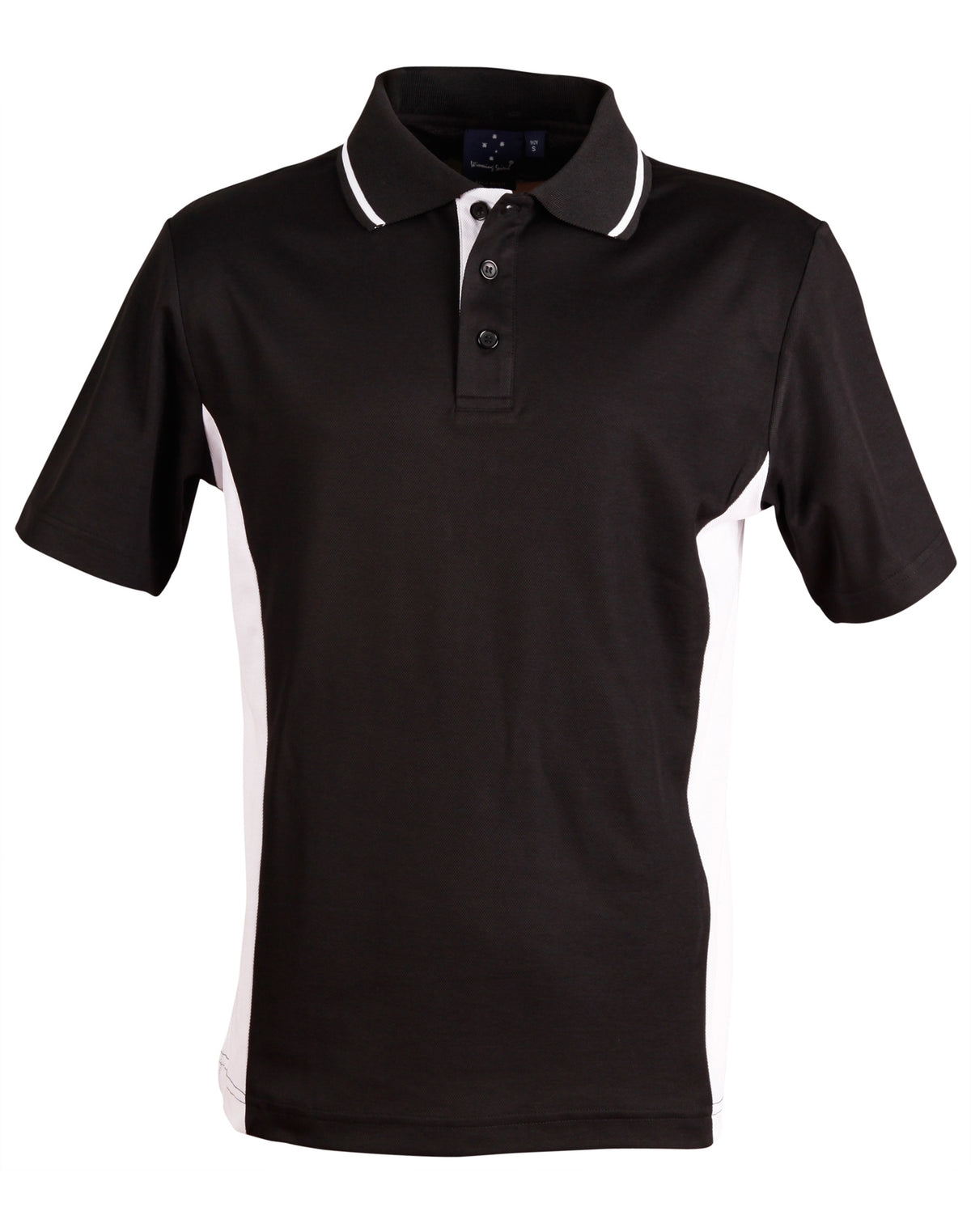 Teammate Polo Kids - Black/White - Front