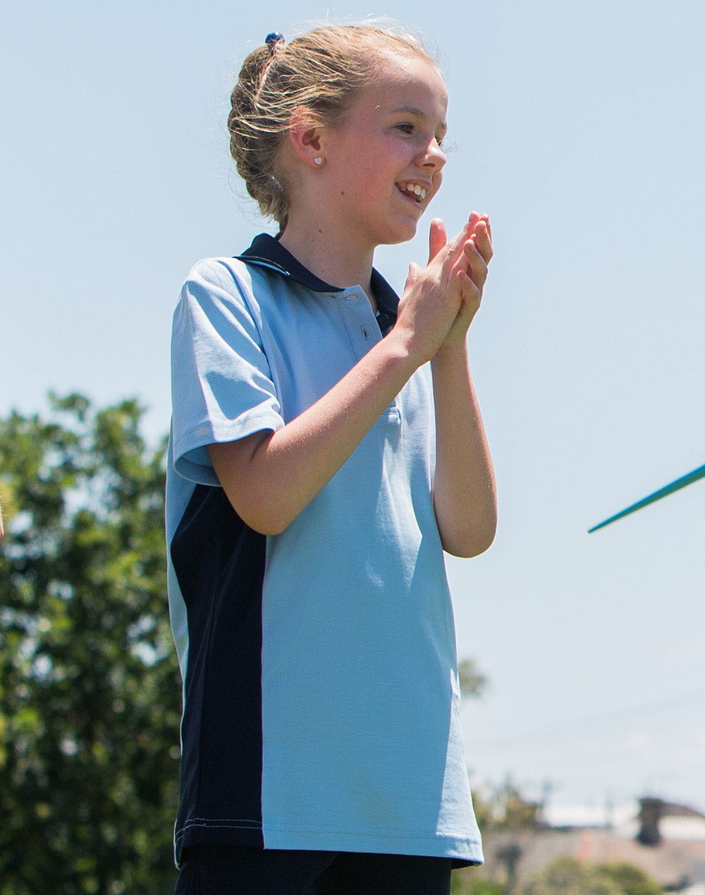 Teammate Polo Kids - Skyblue/Navy - Model