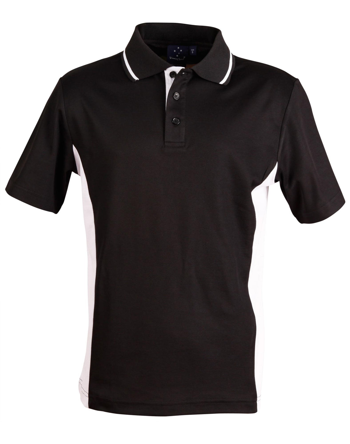 Teammate Polo Men's - Black/White - Front