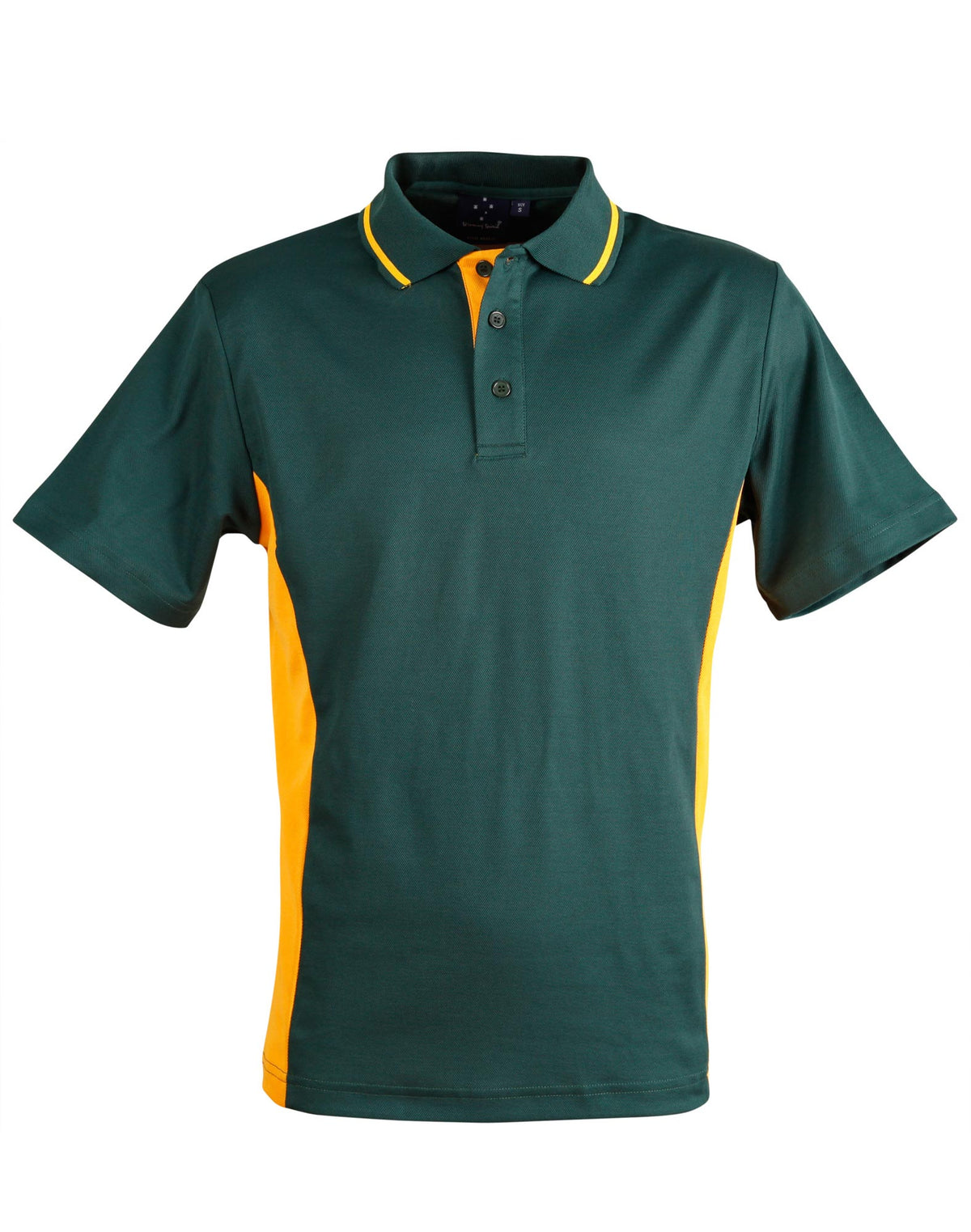 Teammate Polo Men's - Bottle/Gold - Front