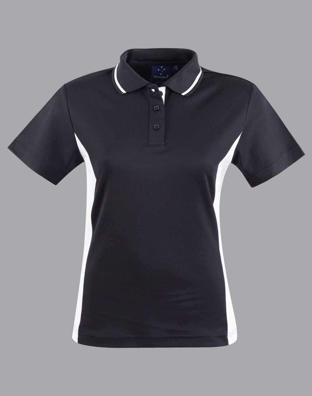 Teammate Polo Ladies' - Black/White - Front