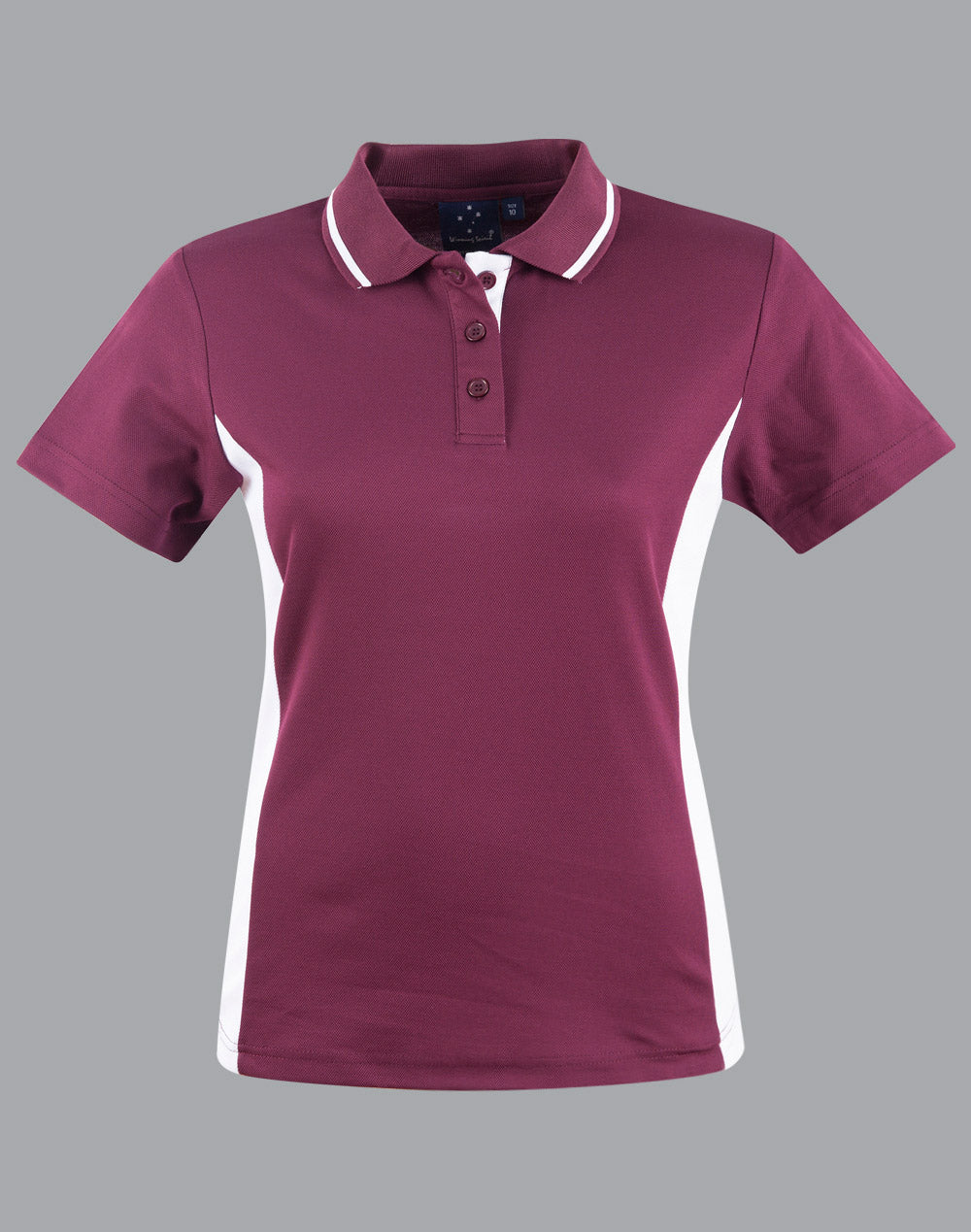 Teammate Polo Ladies' - Maroon/White - Front