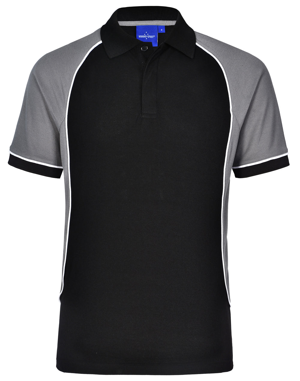 Arena Polo Kids - Black/White/Grey - Front