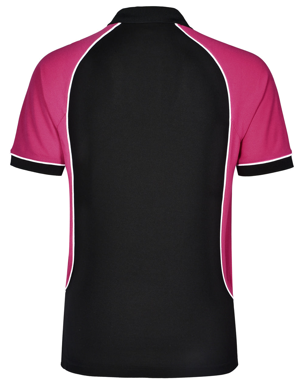 Arena Polo Men's - Black/White/Magenta - Back