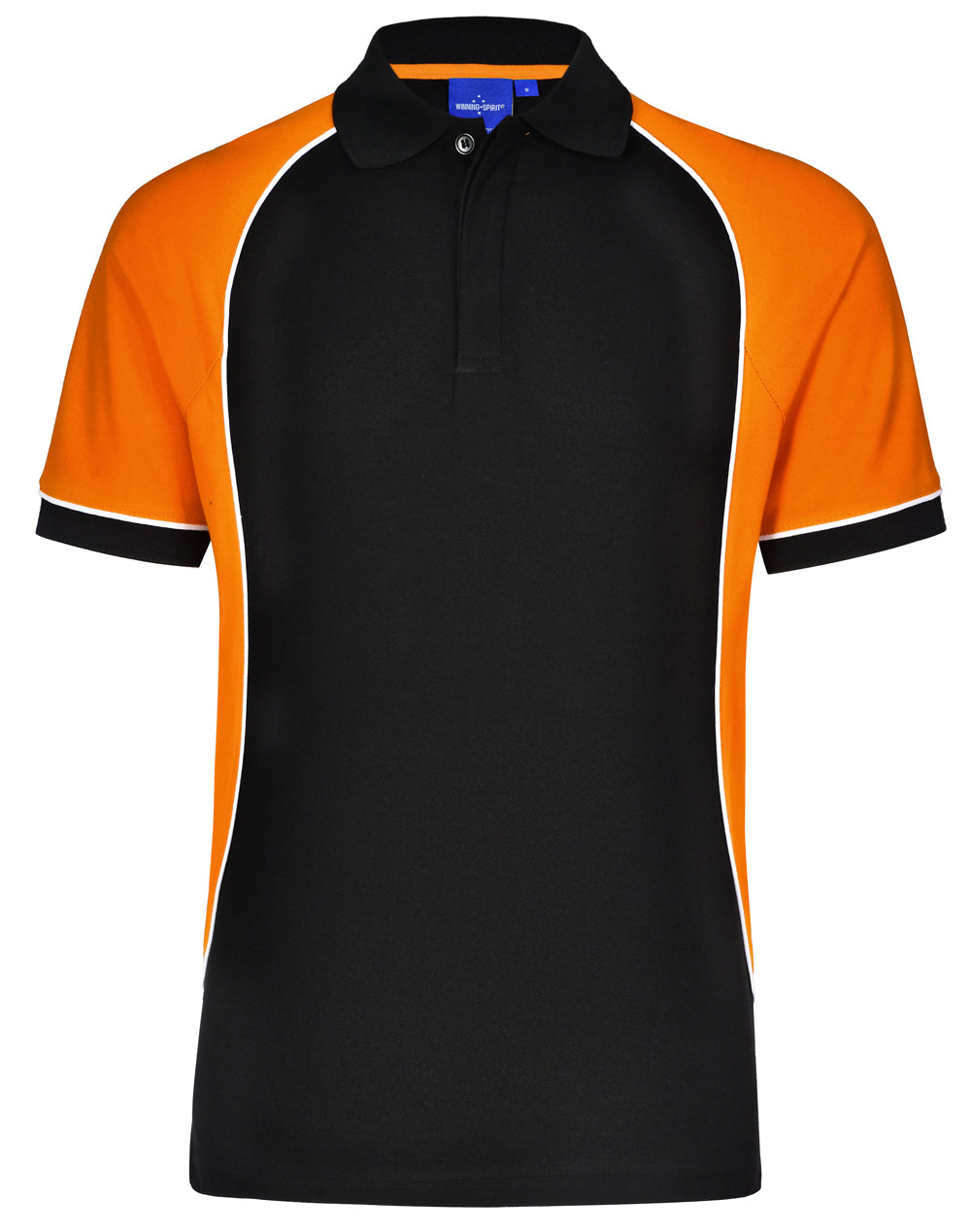 Arena Polo Men's - Black/White/Orange - Front