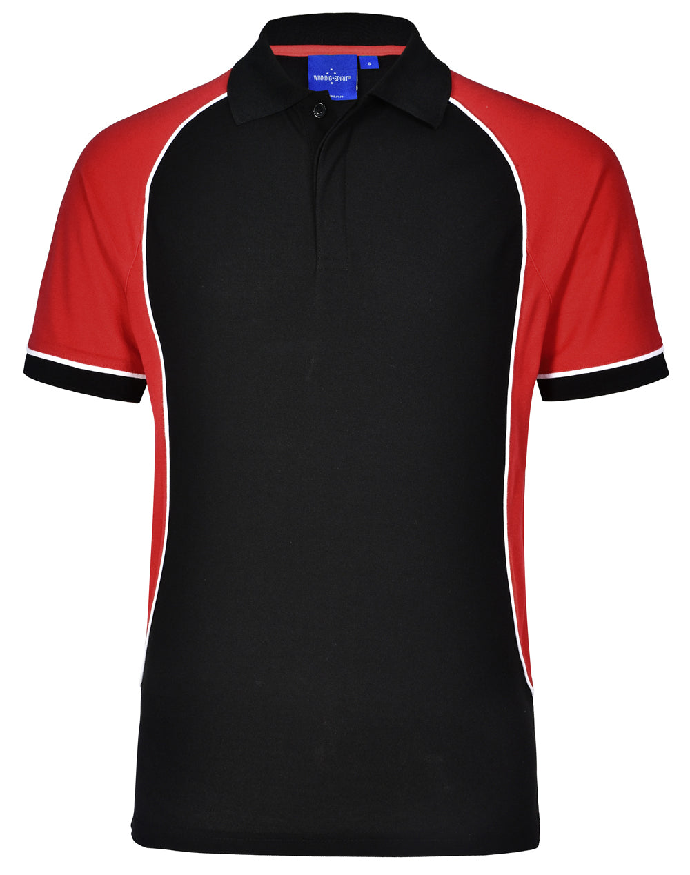 Arena Polo Men's - Black/White/Red - Front