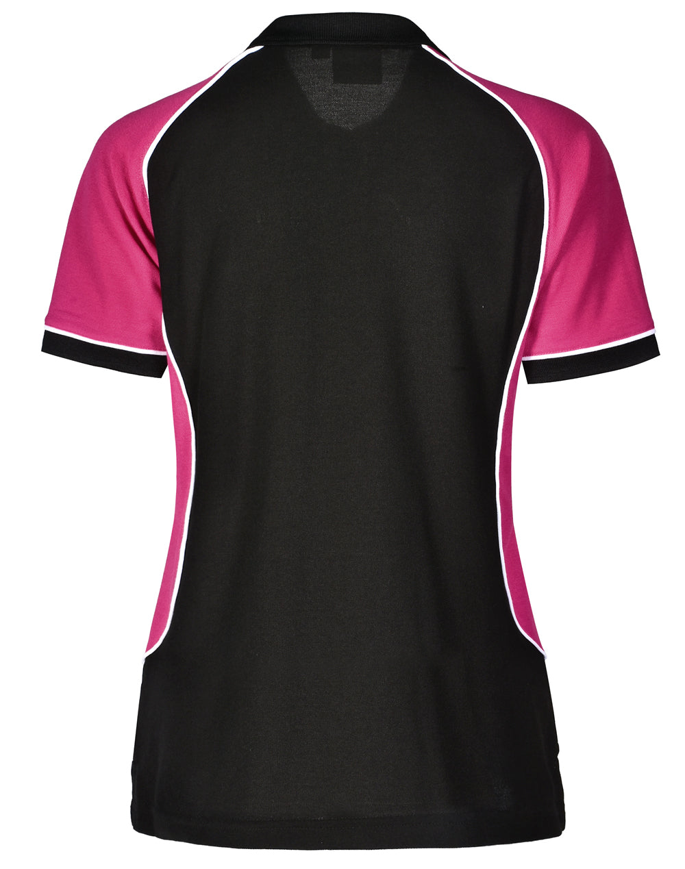 Arena Polo Women - Black/White/Magenta - Back