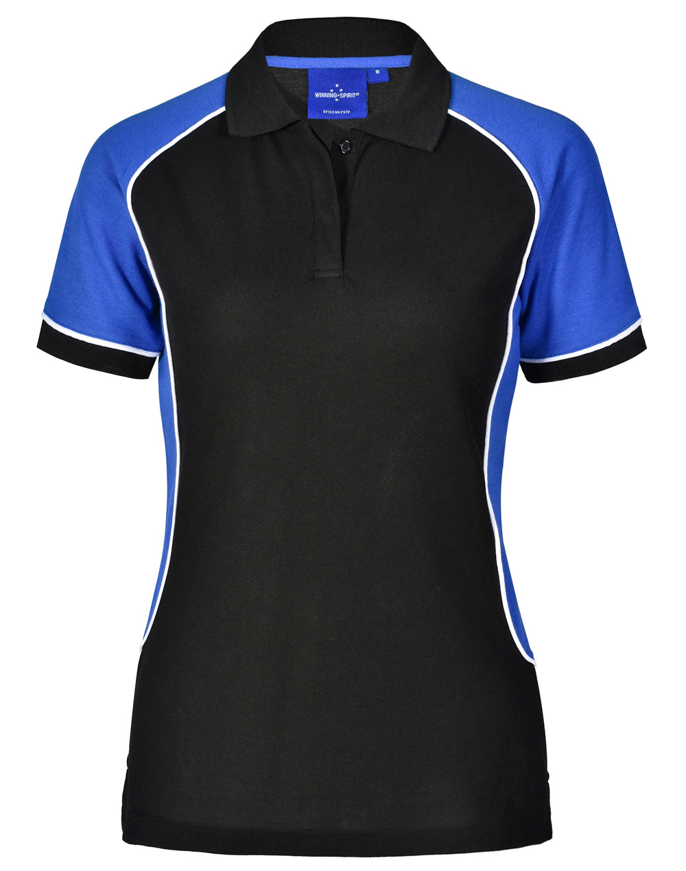 Arena Polo Women - Black/White/Royal - Front