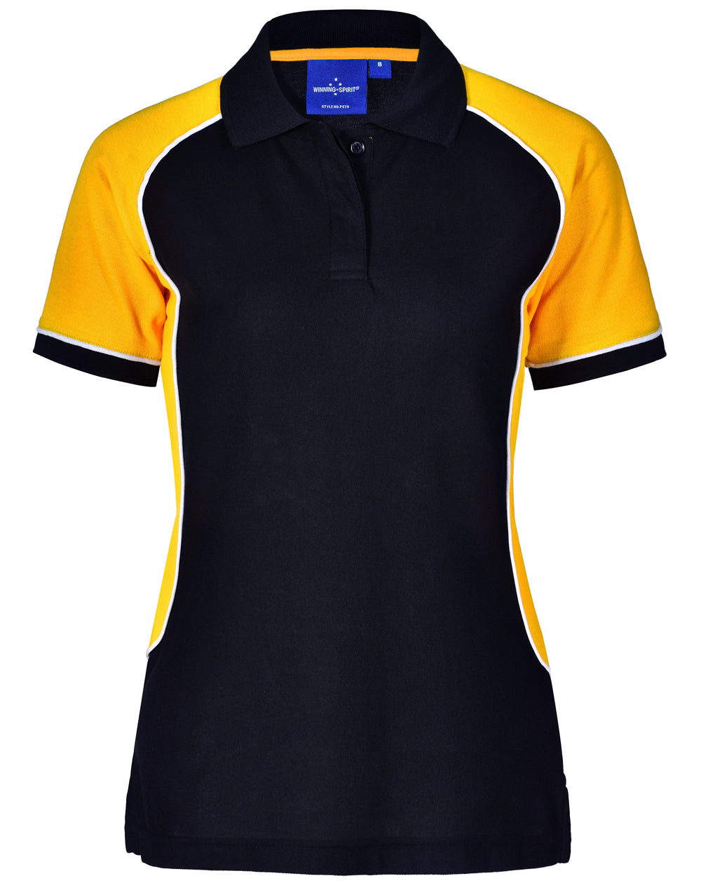 Arena Polo Women - Navy/White/Gold - Front