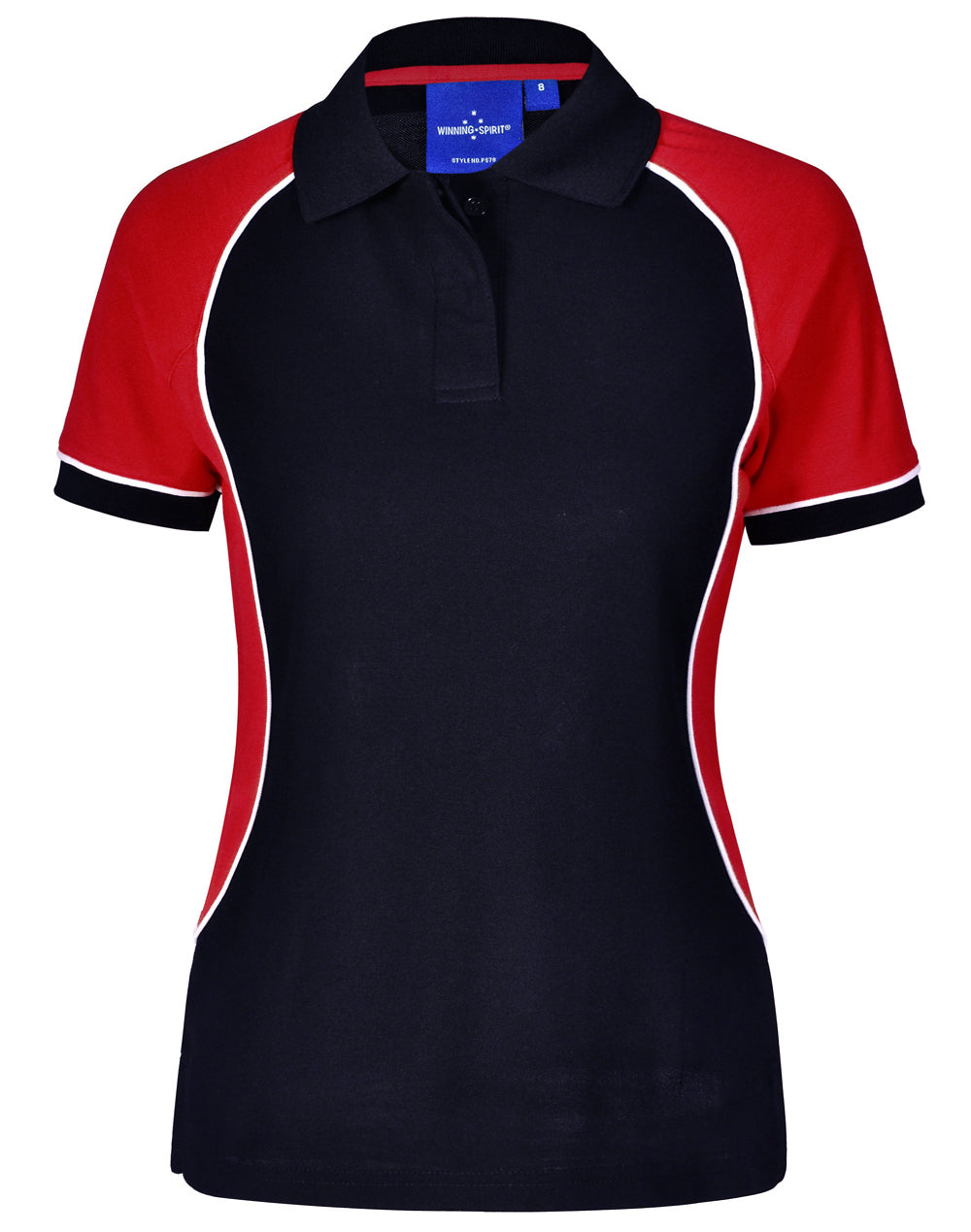 Arena Polo Women - Navy/White/Red - Front