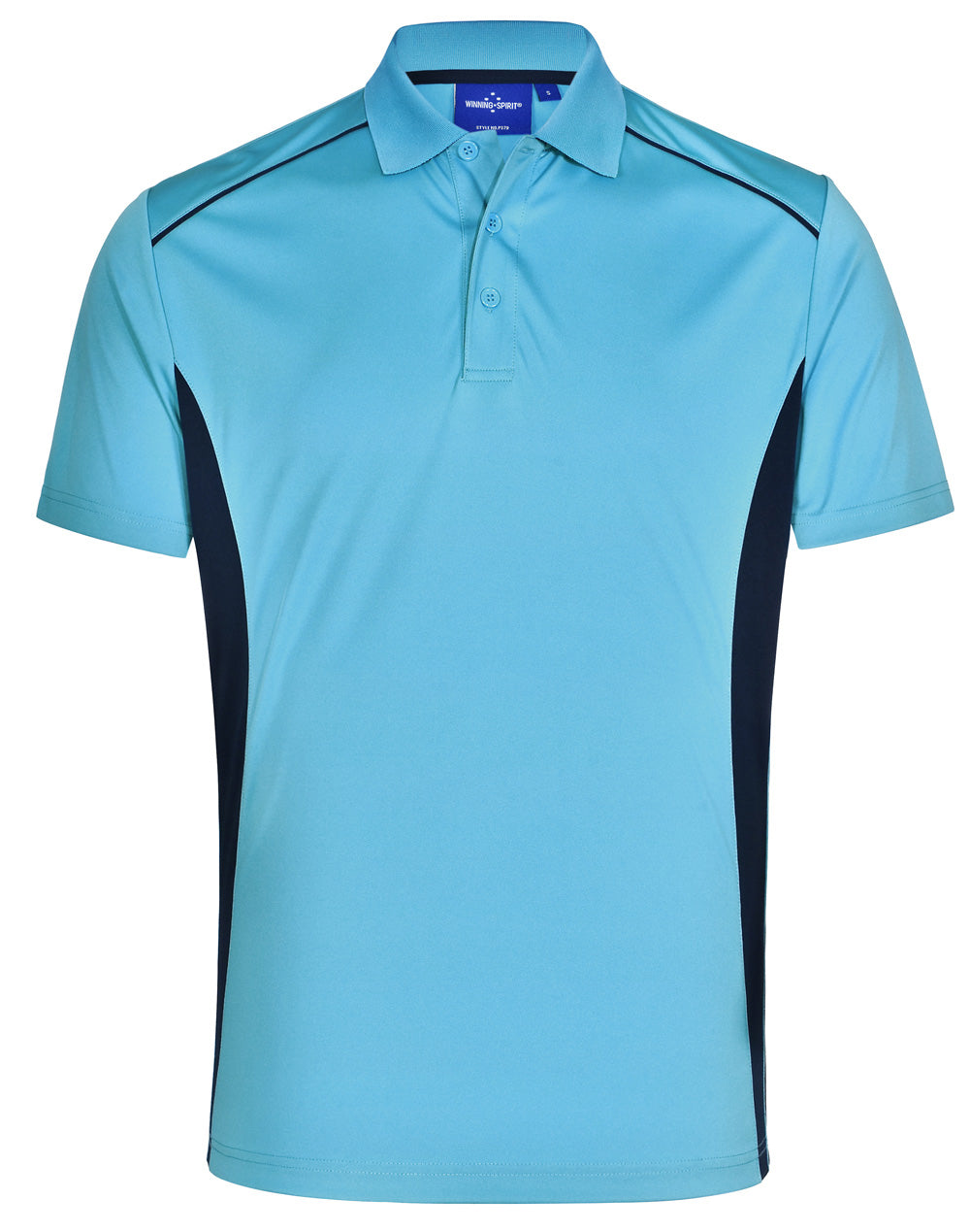Pursuit Polo Men's - Aqua Blue/Navy - Front