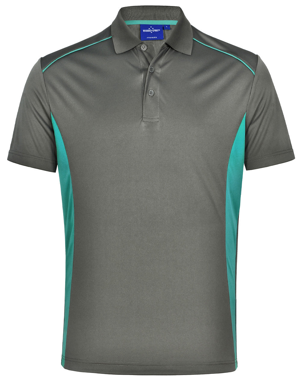 Pursuit Polo Men's - Ash/Teal - Front
