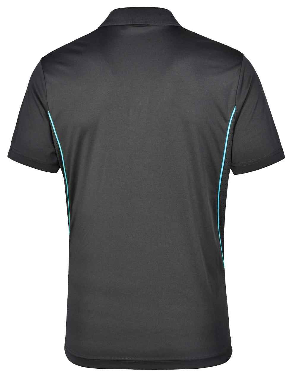 Pursuit Polo Men's - Charcoal/Aqua Blue - Back