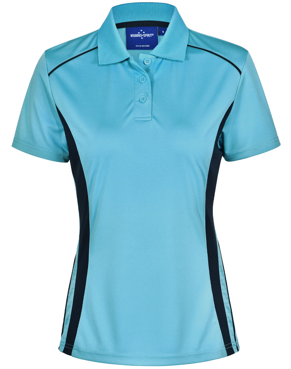 Pursuit Polo Ladies' - Aqua Blue/Navy - Front