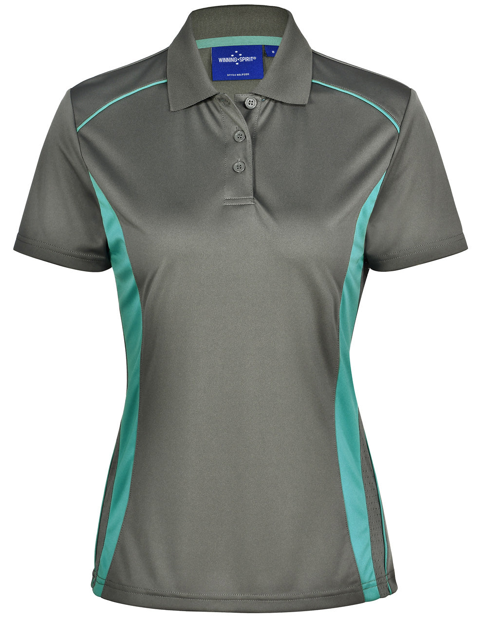 Pursuit Polo Ladies' - Ash/Teal - Front