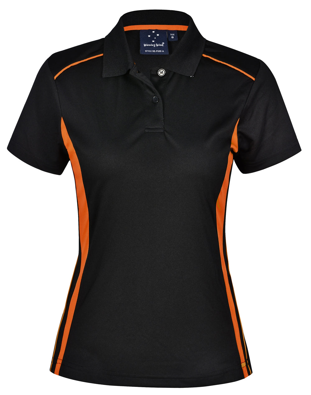 Pursuit Polo Ladies' - Black/Orange - Front