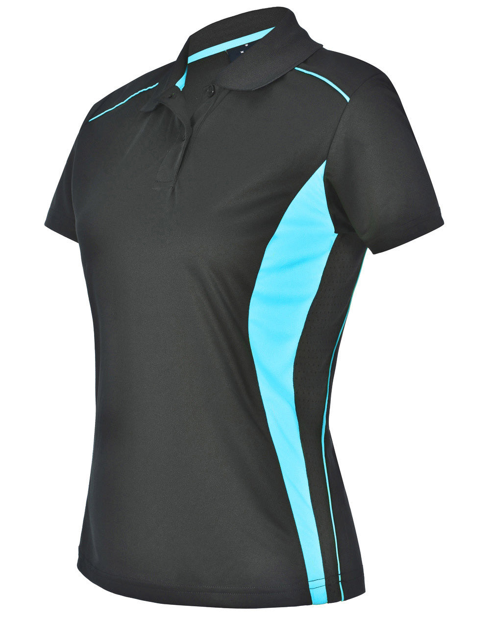 Pursuit Polo Ladies' - Charcoal/Aqua Blue - View
