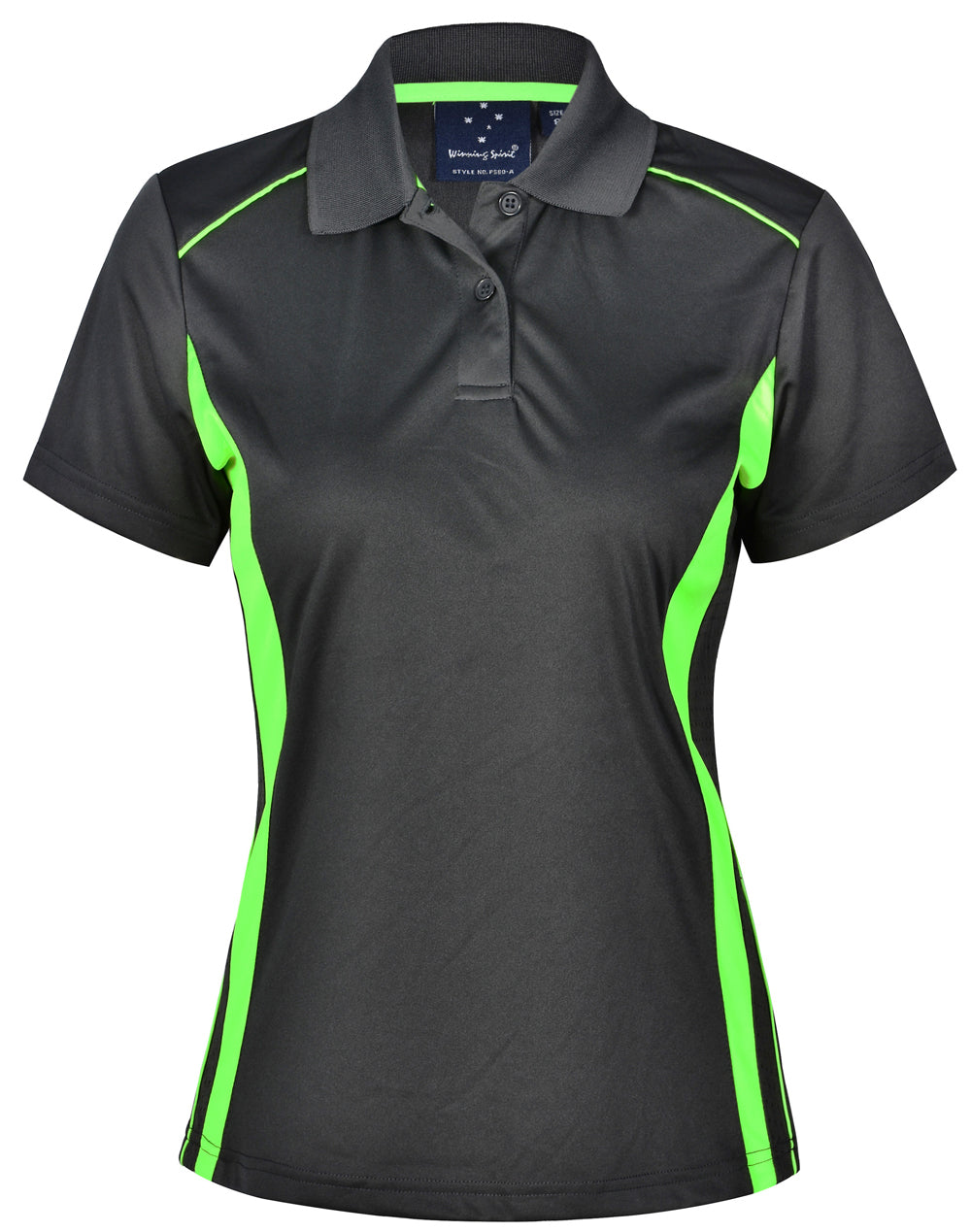 Pursuit Polo Ladies' - Charcoal/Lime - Front