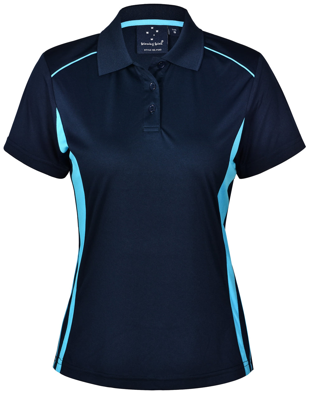 Pursuit Polo Ladies' - Navy/Aqua Blue - Front