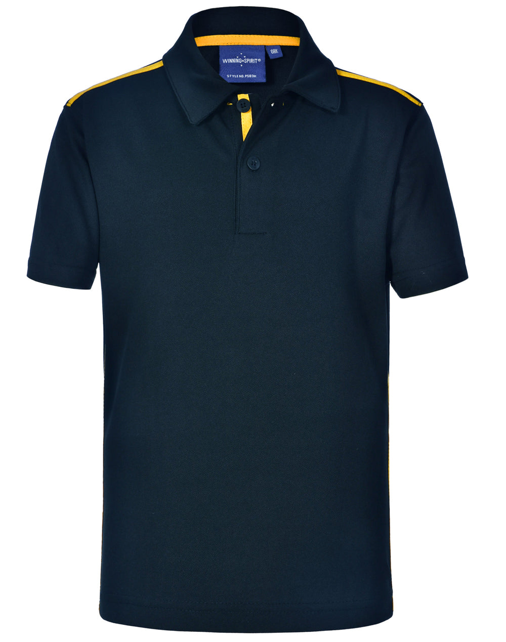 Staten Polo Shirt Kid's - Navy/Gold - Front